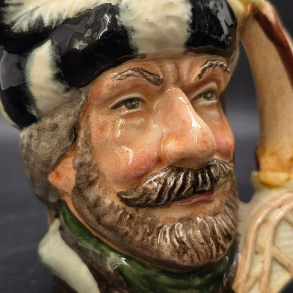 Royal Doulton The Trapper Character Jug Small D6612 Porcelain Collectible VL4013